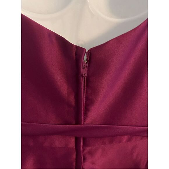 Morilee Madeline Gardner NY Burgundy Formal Dress. Open back.  Size 16 - Picture 6 of 11